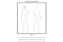 Load image into Gallery viewer, CREATE YOUR OWN BOOK -High Fashion Design Sketchbook Interior PDF for KDP, 8.5" by 11", 100 Pages