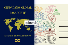 Load image into Gallery viewer, 2-for-1 Global Citizen Passport Greeting Card in English and Spanish