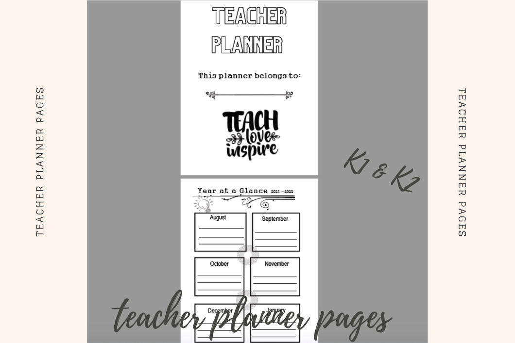 CREATE YOUR OWN BOOK - Teacher Planner Pages - KDP Interiors in PPTX