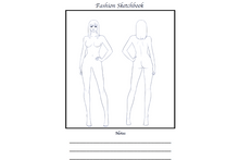 Load image into Gallery viewer, CREATE YOUR OWN BOOK -High Fashion Design Sketchbook Interior PDF for KDP, 8.5&quot; by 11&quot;, 100 Pages
